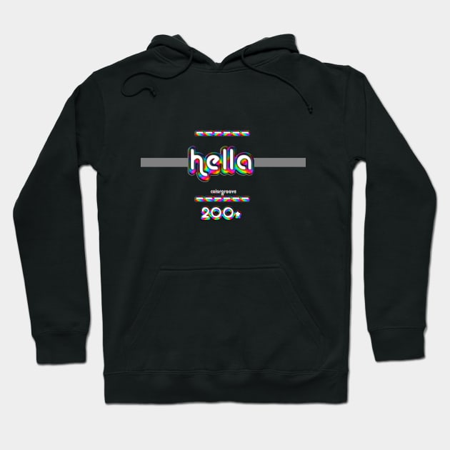 Hella 2000 ColorGroove Retro-Rainbow-Tube nostalgia (wf) Hoodie by Blackout Design